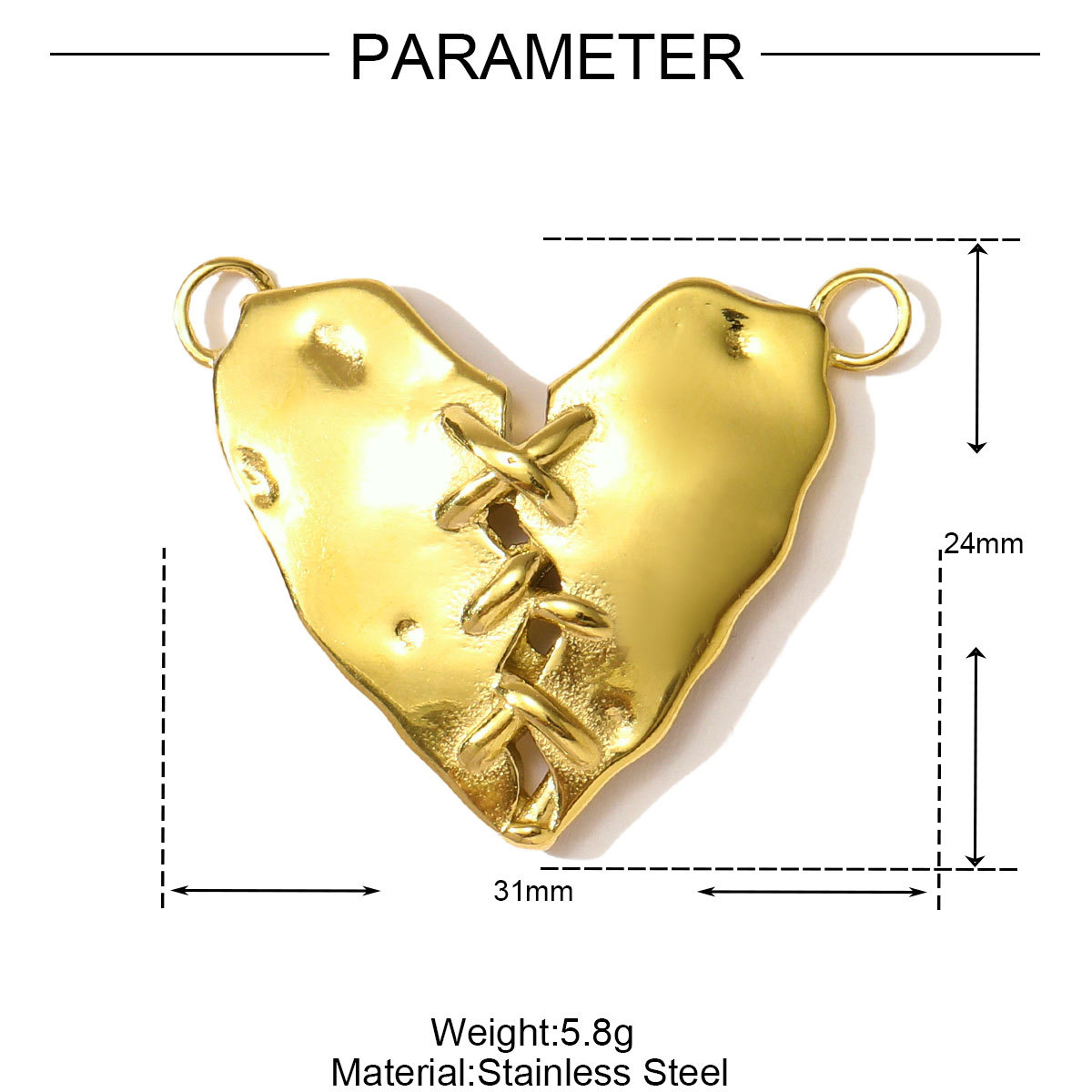 6pcs/pack French Retro Stainless Steel Love Heart Leaf Necklace Pendants Durian Axe DIY Earring Charms Women Dragonfly Jewelry