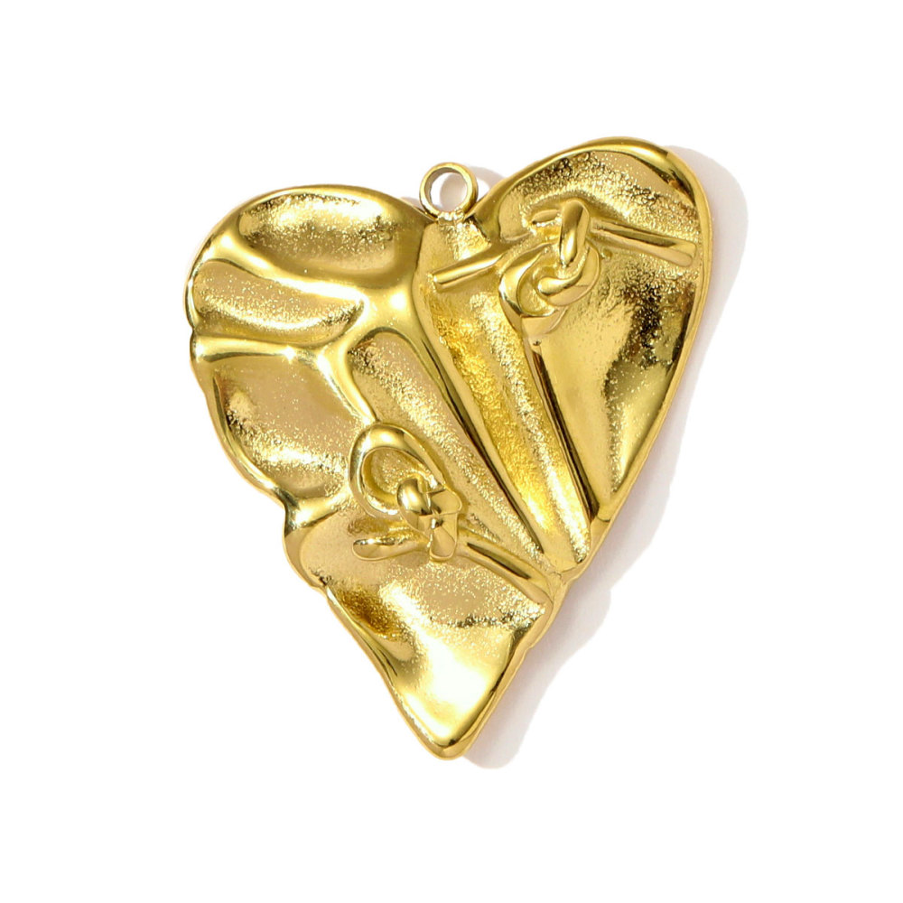 6pcs/pack French Retro Stainless Steel Love Heart Leaf Necklace Pendants Durian Axe DIY Earring Charms Women Dragonfly Jewelry