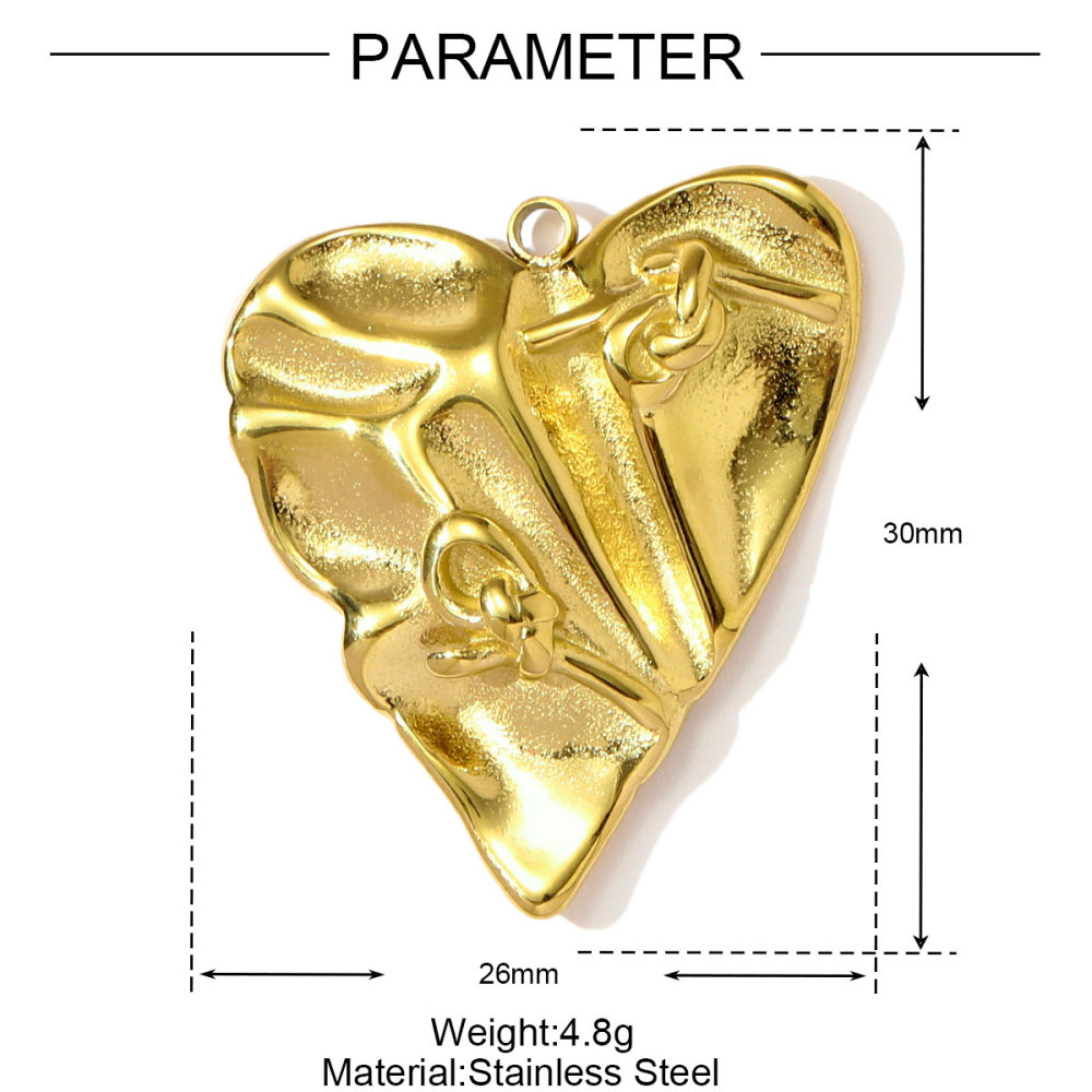 6pcs/pack French Retro Stainless Steel Love Heart Leaf Necklace Pendants Durian Axe DIY Earring Charms Women Dragonfly Jewelry