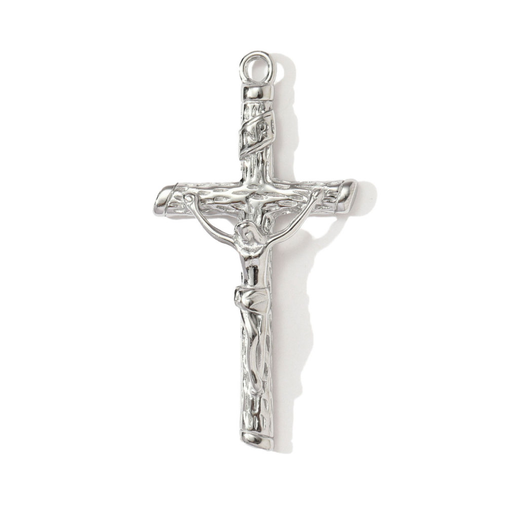 6pcs/pack Wholesale Stainless Steel Jesus Cross Hand Necklace Pendants Flower Shell DIY Earring Charms Women Love Heart Jewelry