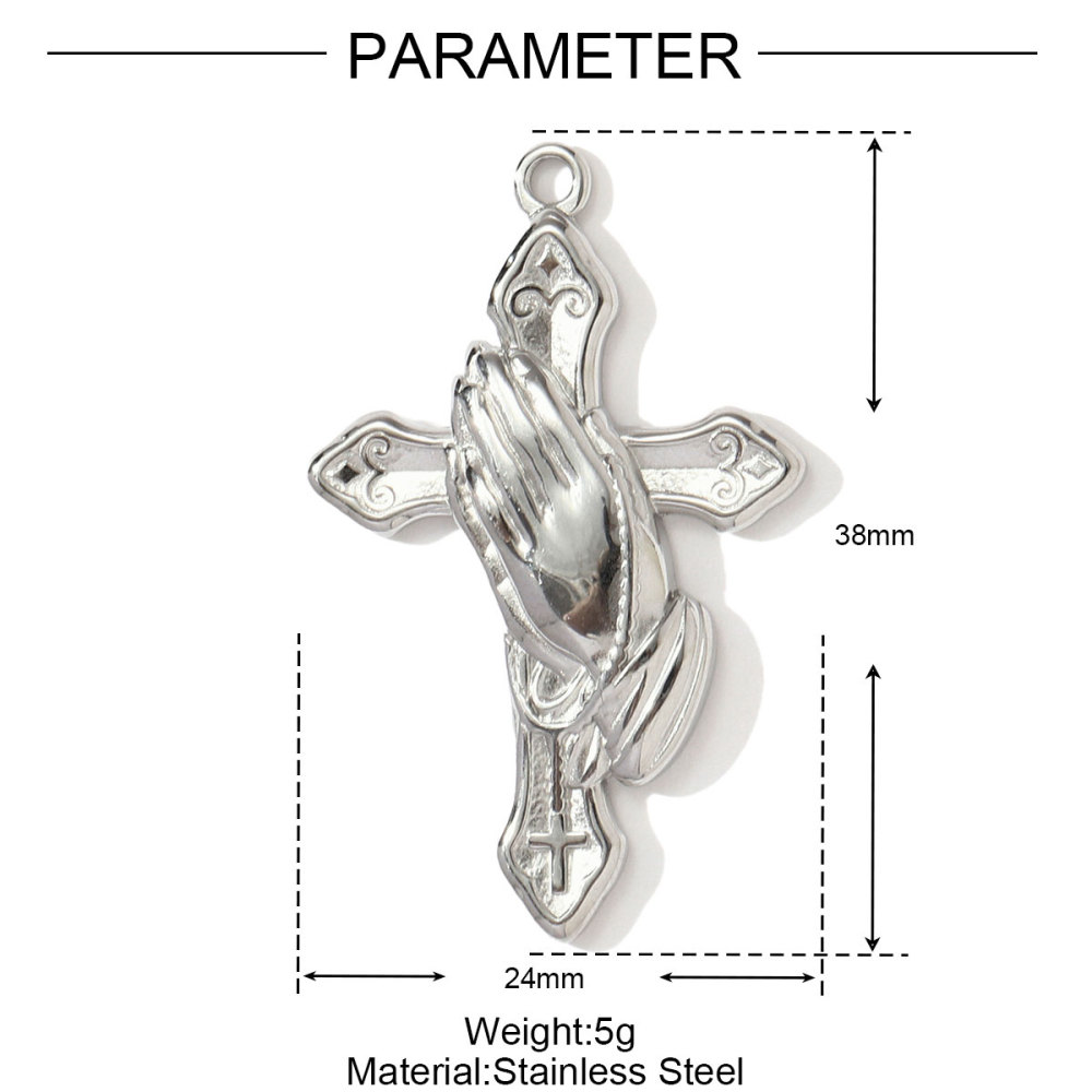 6pcs/pack Wholesale Stainless Steel Jesus Cross Hand Necklace Pendants Flower Shell DIY Earring Charms Women Love Heart Jewelry