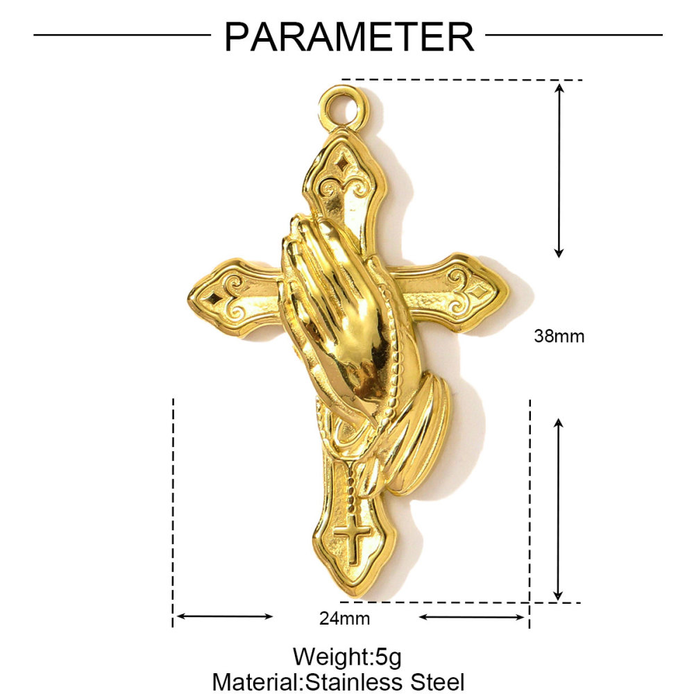 6pcs/pack Wholesale Stainless Steel Jesus Cross Hand Necklace Pendants Flower Shell DIY Earring Charms Women Love Heart Jewelry