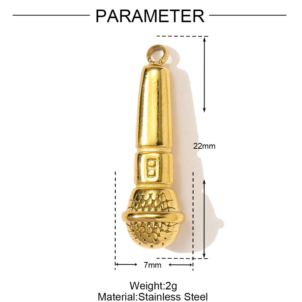 6pcs/pack Wholesale Stainless Steel Earphone Skating Shoes Necklace Pendants Motor Whistle DIY Earring Charms Microphone Jewelry