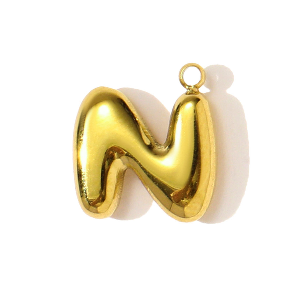 6pcs/pack Stainless Steel 18k Gold 26 A-Z Letter Necklace Pendants English Alphabet DIY Bracelet Charms Woman Jewelry Wholesale