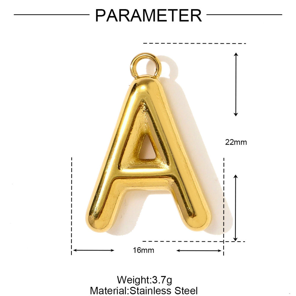 6pcs/pack Stainless Steel Initial English Alphant Necklace Pendants Capital Letter Name DIY Earring Charms Woman Jewelry Wholesale