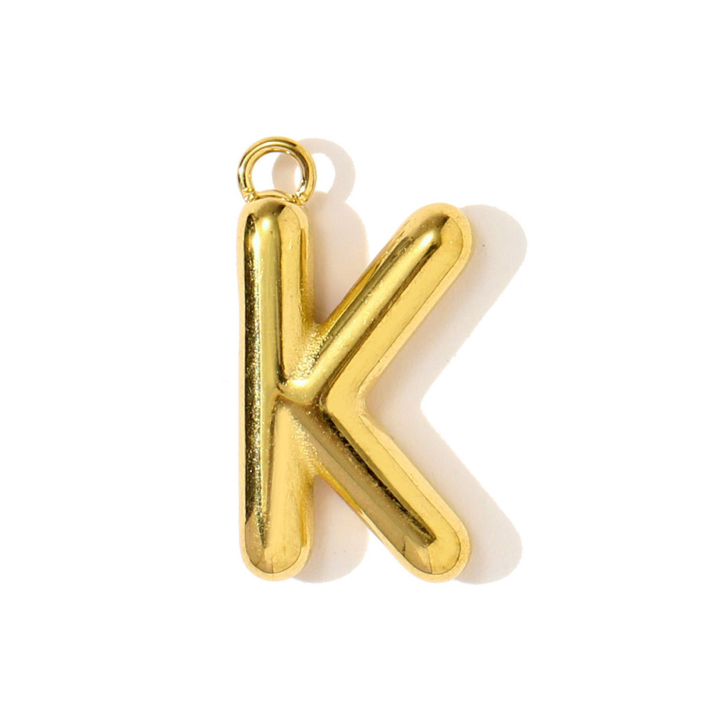 6pcs/pack Stainless Steel Initial English Alphant Necklace Pendants Capital Letter Name DIY Earring Charms Woman Jewelry Wholesale
