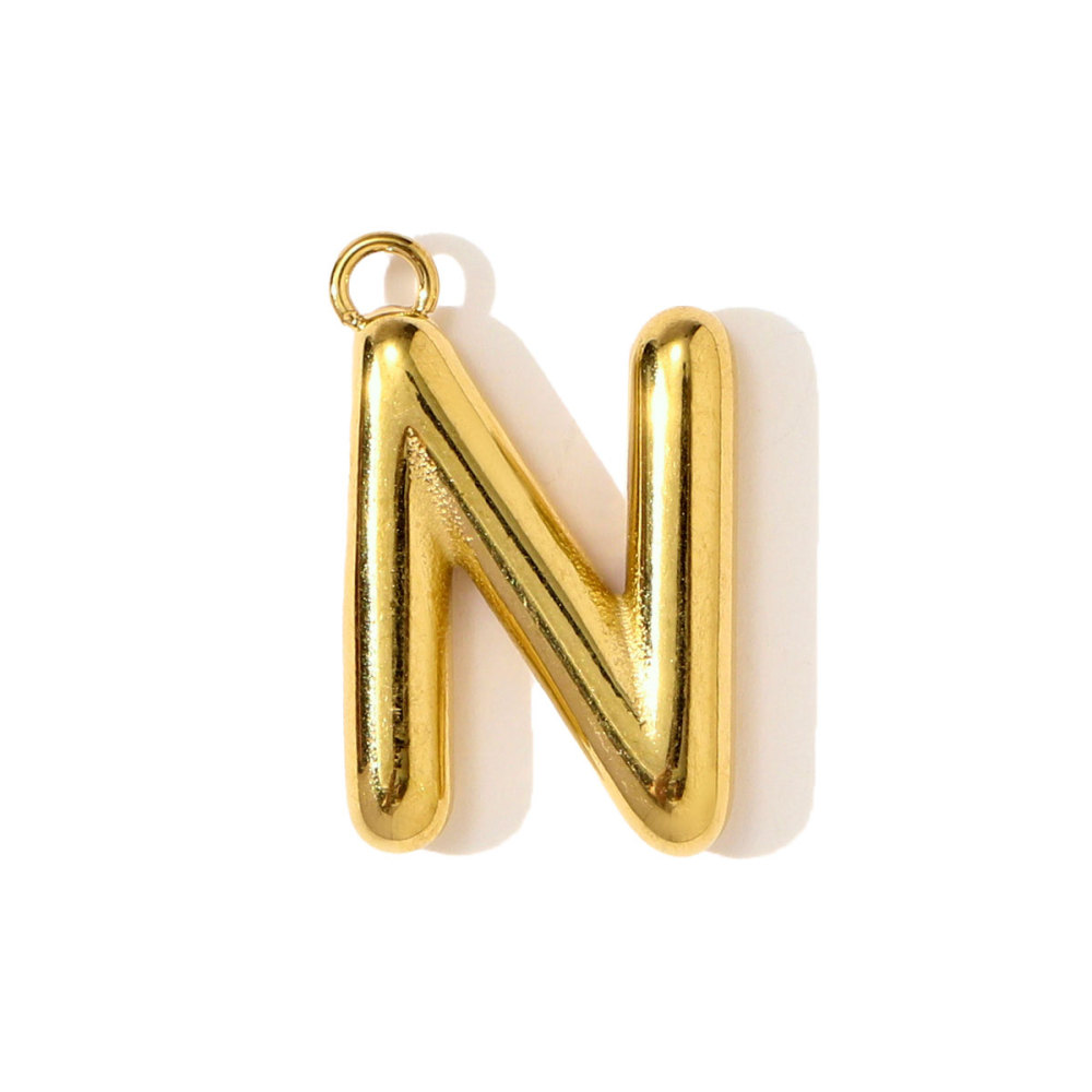6pcs/pack Stainless Steel Initial English Alphant Necklace Pendants Capital Letter Name DIY Earring Charms Woman Jewelry Wholesale