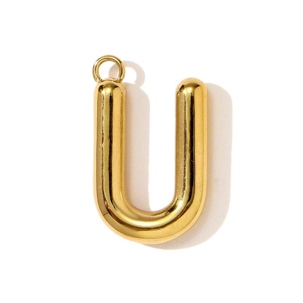 6pcs/pack Stainless Steel Initial English Alphant Necklace Pendants Capital Letter Name DIY Earring Charms Woman Jewelry Wholesale