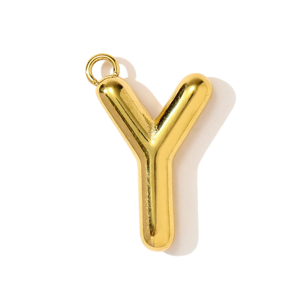 6pcs/pack Stainless Steel Initial English Alphant Necklace Pendants Capital Letter Name DIY Earring Charms Woman Jewelry Wholesale
