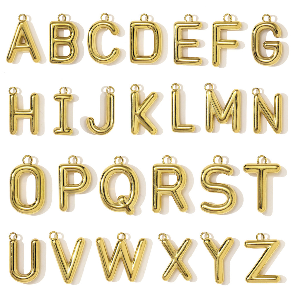 6pcs/pack Stainless Steel Initial English Alphant Necklace Pendants Capital Letter Name DIY Earring Charms Woman Jewelry Wholesale