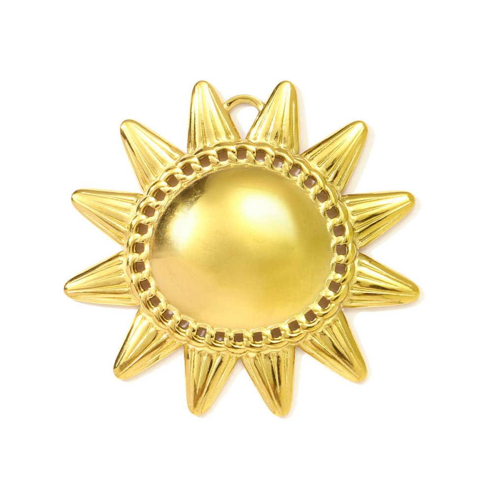 6pcs/pack Wholesale Stainless Steel Big Sun Conch Necklace Pendants Butterfly Starfish DIY Earring Charms Women Flower Heart Jewelry