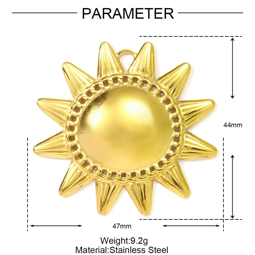 6pcs/pack Wholesale Stainless Steel Big Sun Conch Necklace Pendants Butterfly Starfish DIY Earring Charms Women Flower Heart Jewelry