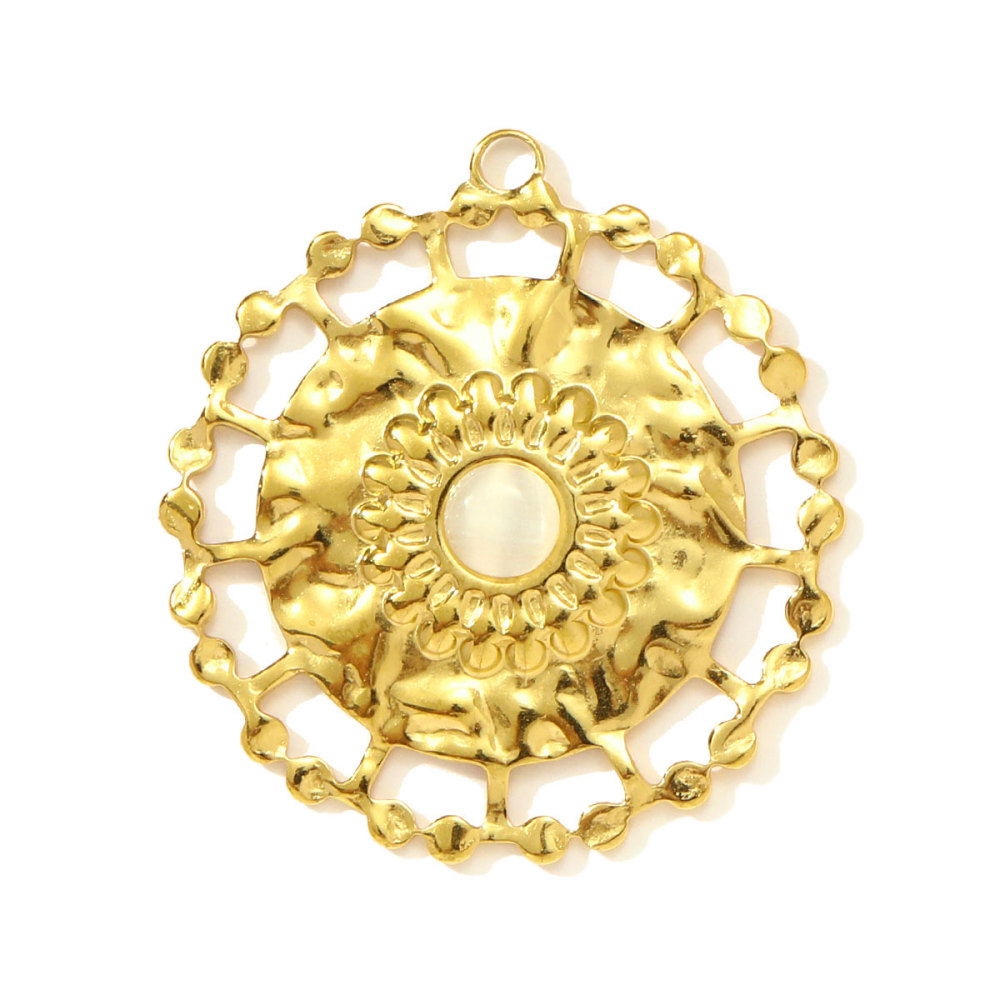 6pcs/pack Wholesale Stainless Steel Big Sun Conch Necklace Pendants Butterfly Starfish DIY Earring Charms Women Flower Heart Jewelry