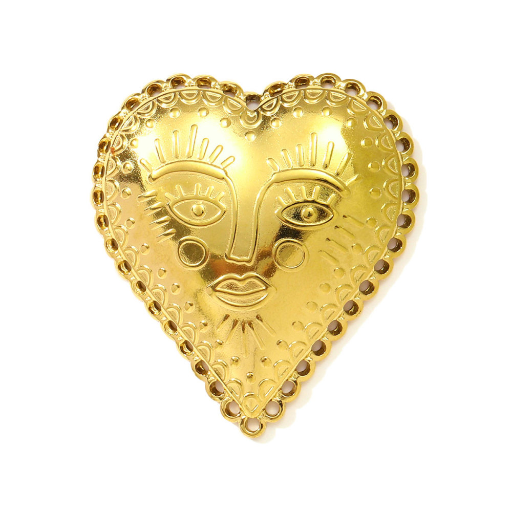 6pcs/pack Wholesale Stainless Steel Big Sun Conch Necklace Pendants Butterfly Starfish DIY Earring Charms Women Flower Heart Jewelry
