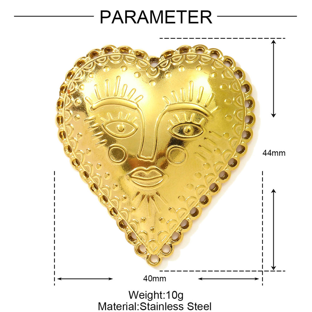 6pcs/pack Wholesale Stainless Steel Big Sun Conch Necklace Pendants Butterfly Starfish DIY Earring Charms Women Flower Heart Jewelry