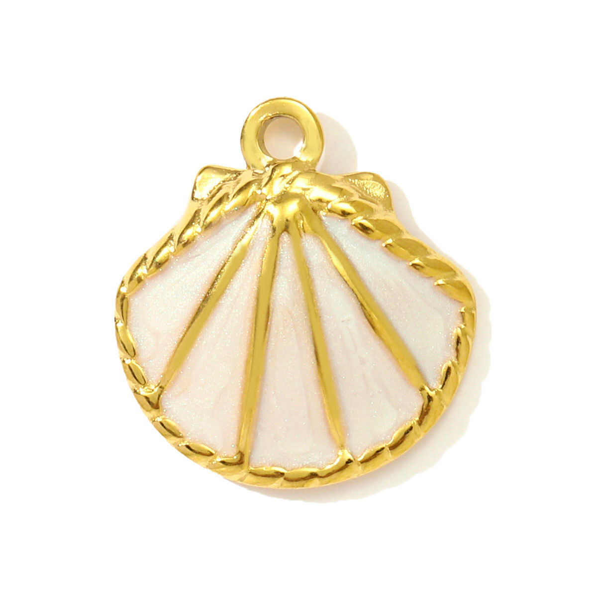 6pcs/pack Fashion Stainless Steel Enamel Shell DIY Charms Mermaid Tail Necklace Pendants Women Sea Fish Jewelry Wholesale