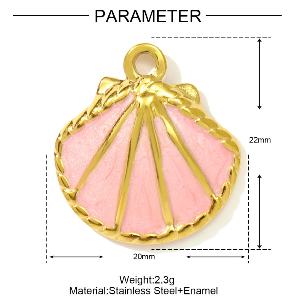6pcs/pack Fashion Stainless Steel Enamel Shell DIY Charms Mermaid Tail Necklace Pendants Women Sea Fish Jewelry Wholesale