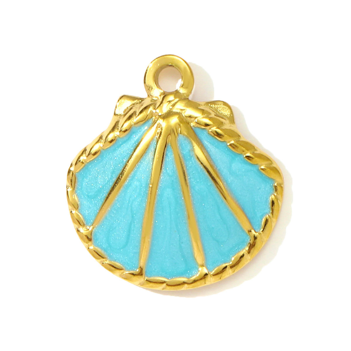 6pcs/pack Fashion Stainless Steel Enamel Shell DIY Charms Mermaid Tail Necklace Pendants Women Sea Fish Jewelry Wholesale