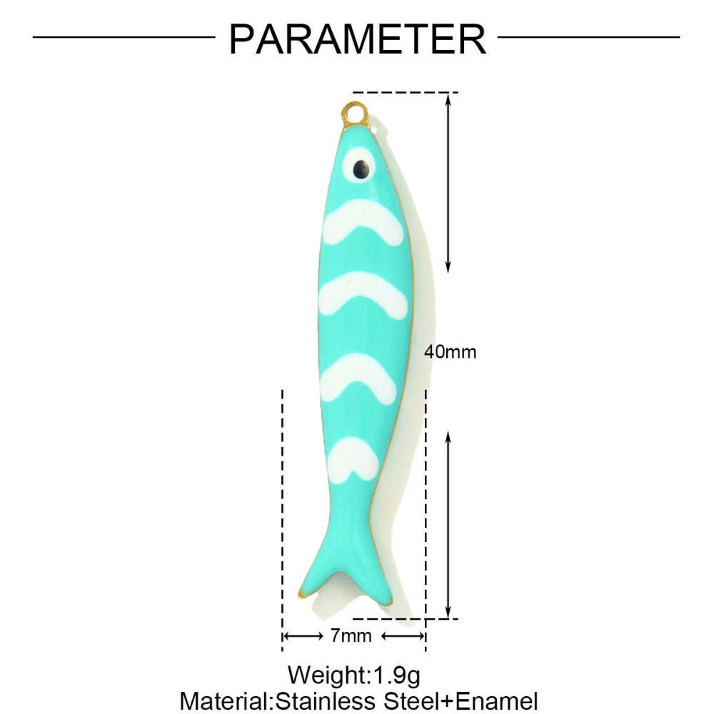 6pcs/pack Fashion Stainless Steel Enamel Shell DIY Charms Mermaid Tail Necklace Pendants Women Sea Fish Jewelry Wholesale