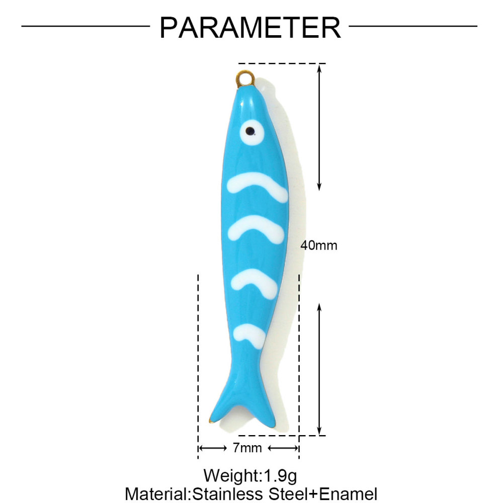 6pcs/pack Fashion Stainless Steel Enamel Shell DIY Charms Mermaid Tail Necklace Pendants Women Sea Fish Jewelry Wholesale