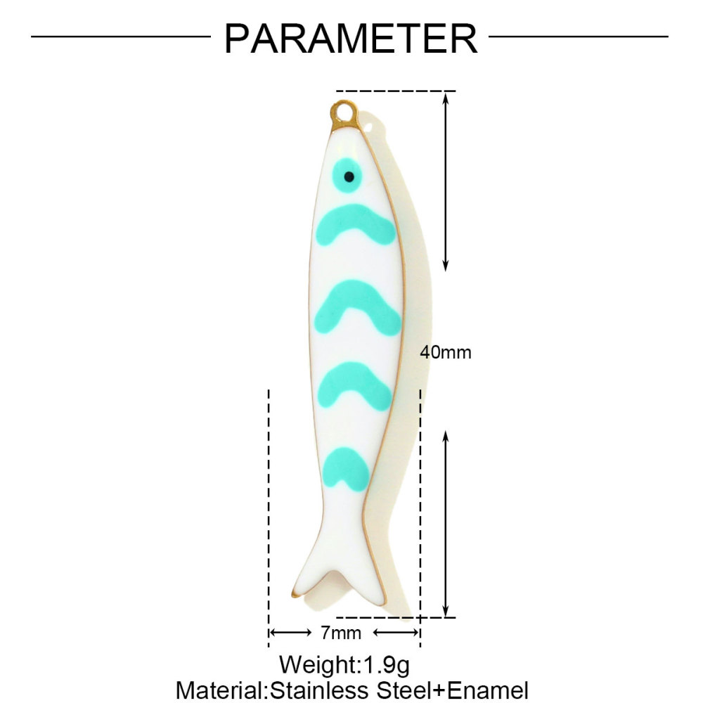 6pcs/pack Fashion Stainless Steel Enamel Shell DIY Charms Mermaid Tail Necklace Pendants Women Sea Fish Jewelry Wholesale