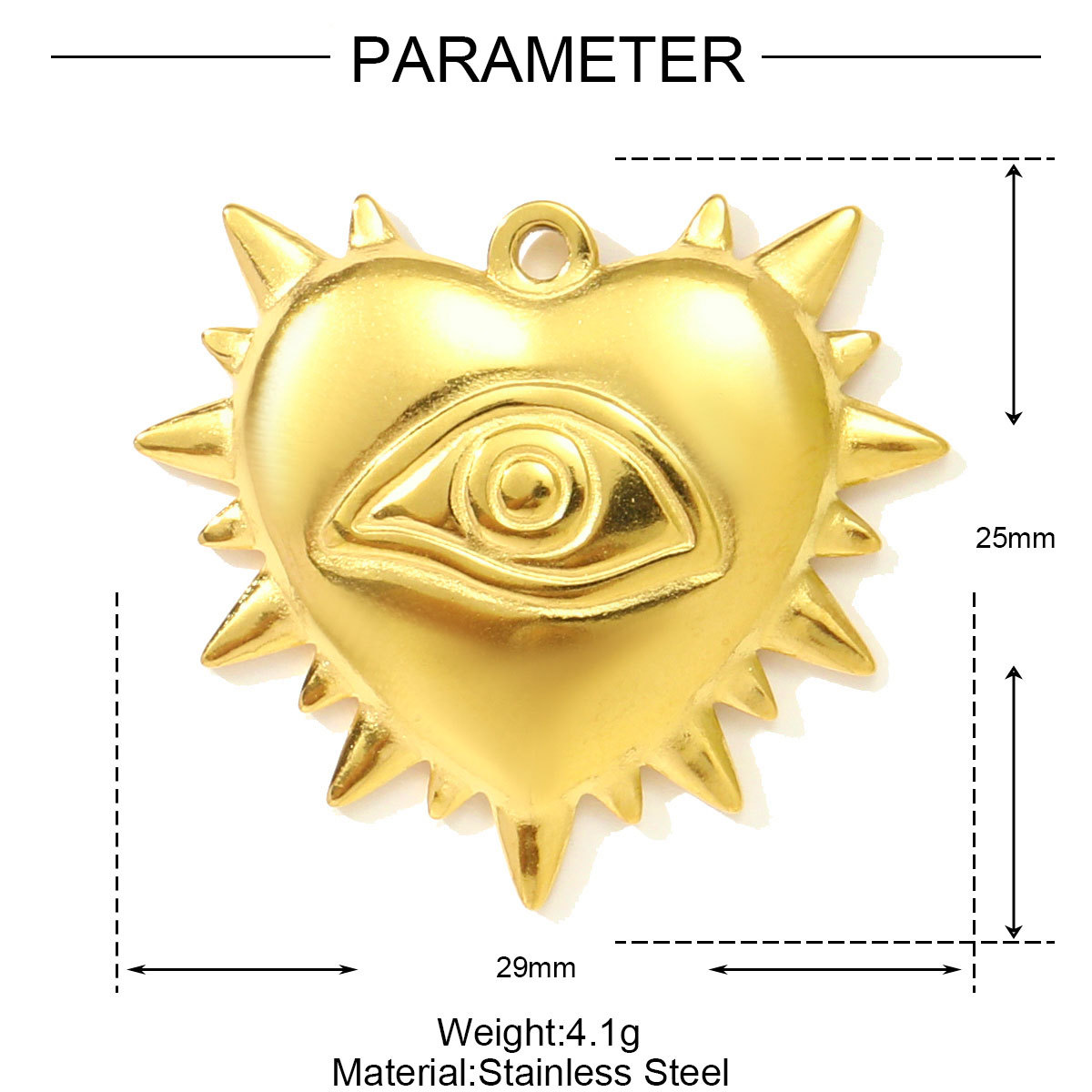 6pcs/pack Fashion Stainless Steel Natural Stone Geometric DIY Charms Evil Eye Elephant Necklace Pendants Women Crab Heart Jewelry