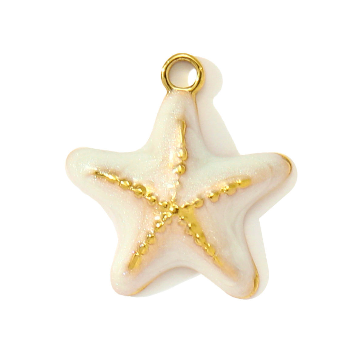 6pcs/pack Stainless Steel Enamel Starfish Round DIY Charms Plam Tree Fishtail Necklace Pendants Woman Summer Holiday Jewelry