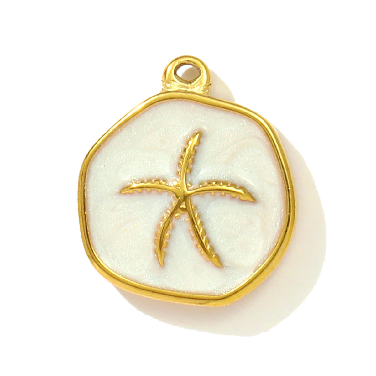 6pcs/pack Stainless Steel Enamel Starfish Round DIY Charms Plam Tree Fishtail Necklace Pendants Woman Summer Holiday Jewelry
