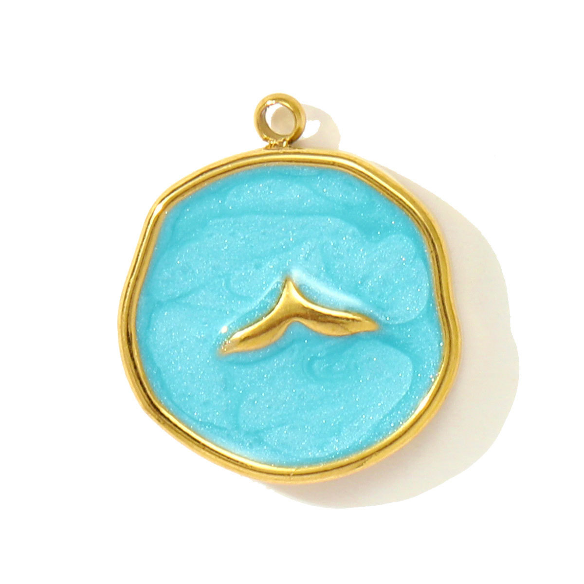 6pcs/pack Stainless Steel Enamel Starfish Round DIY Charms Plam Tree Fishtail Necklace Pendants Woman Summer Holiday Jewelry