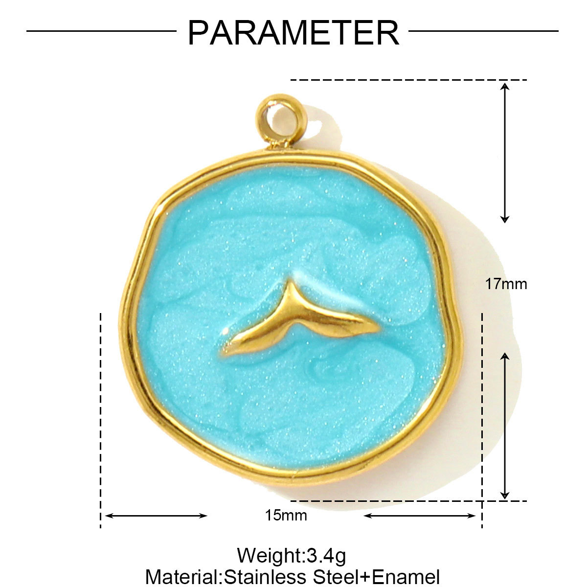 6pcs/pack Stainless Steel Enamel Starfish Round DIY Charms Plam Tree Fishtail Necklace Pendants Woman Summer Holiday Jewelry