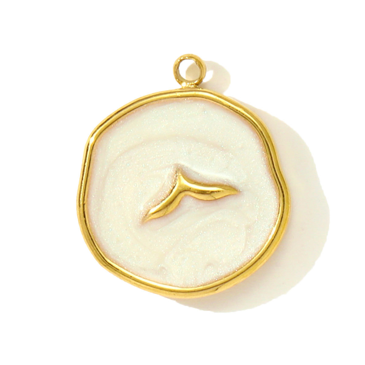 6pcs/pack Stainless Steel Enamel Starfish Round DIY Charms Plam Tree Fishtail Necklace Pendants Woman Summer Holiday Jewelry