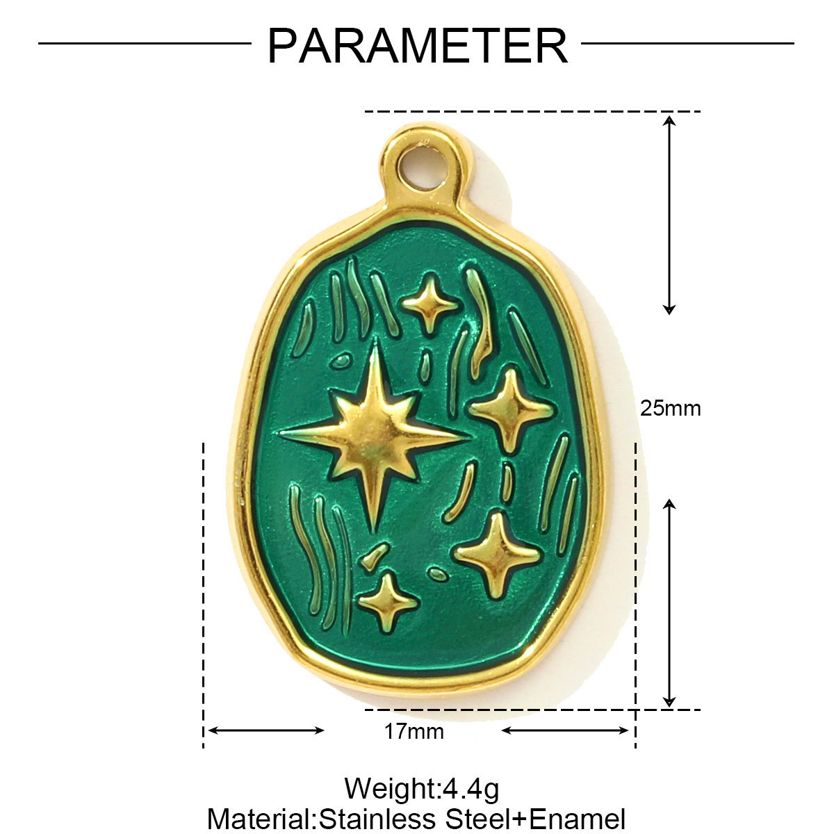 6pcs/pack  Wholesale Enamel Star Crescent Stainless Steel DIY Earring Charms Leaf Clover Necklace Pendants Woman Flower Jewelry