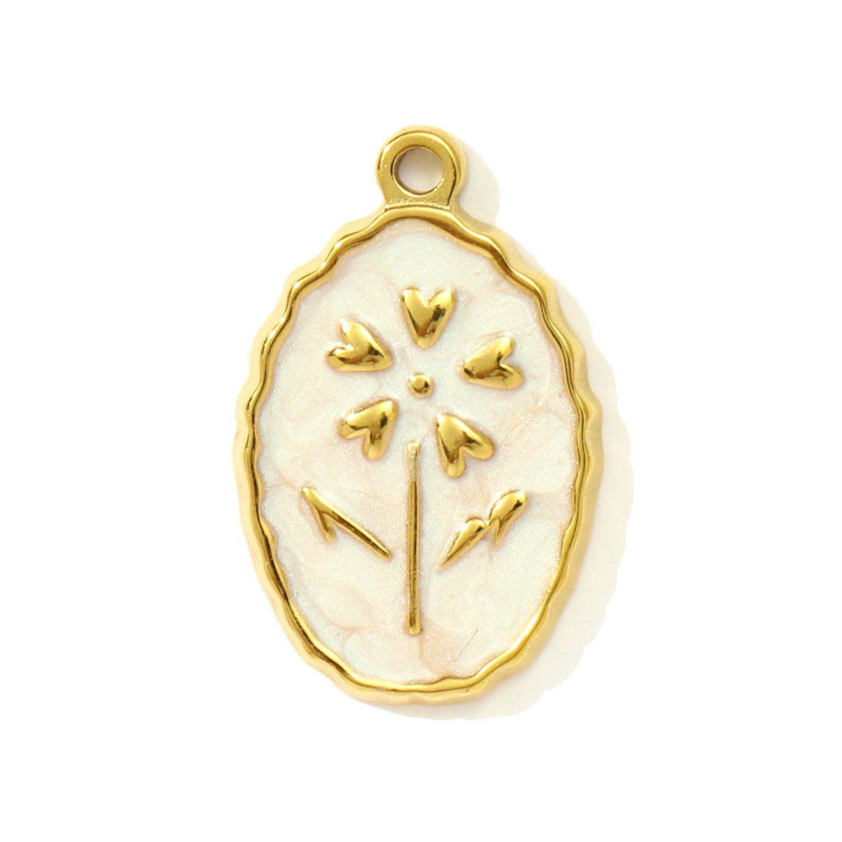 6pcs/pack  Wholesale Enamel Star Crescent Stainless Steel DIY Earring Charms Leaf Clover Necklace Pendants Woman Flower Jewelry
