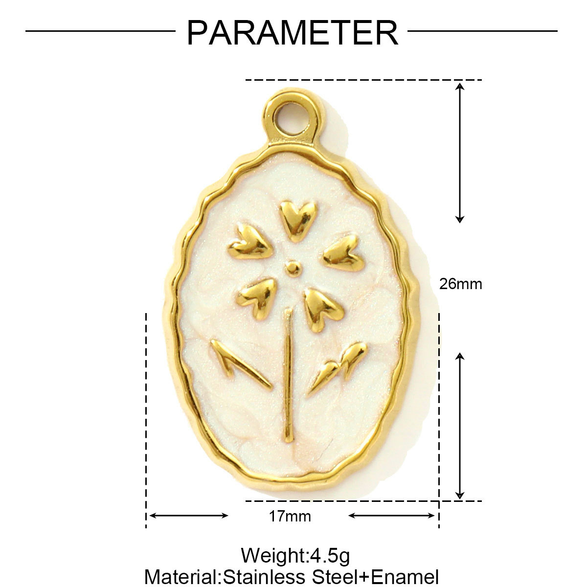 6pcs/pack  Wholesale Enamel Star Crescent Stainless Steel DIY Earring Charms Leaf Clover Necklace Pendants Woman Flower Jewelry