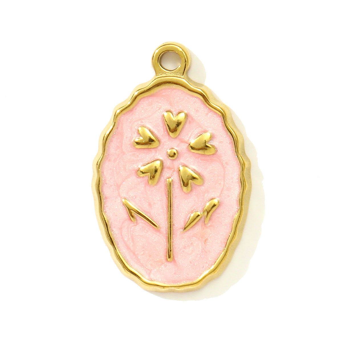 6pcs/pack  Wholesale Enamel Star Crescent Stainless Steel DIY Earring Charms Leaf Clover Necklace Pendants Woman Flower Jewelry