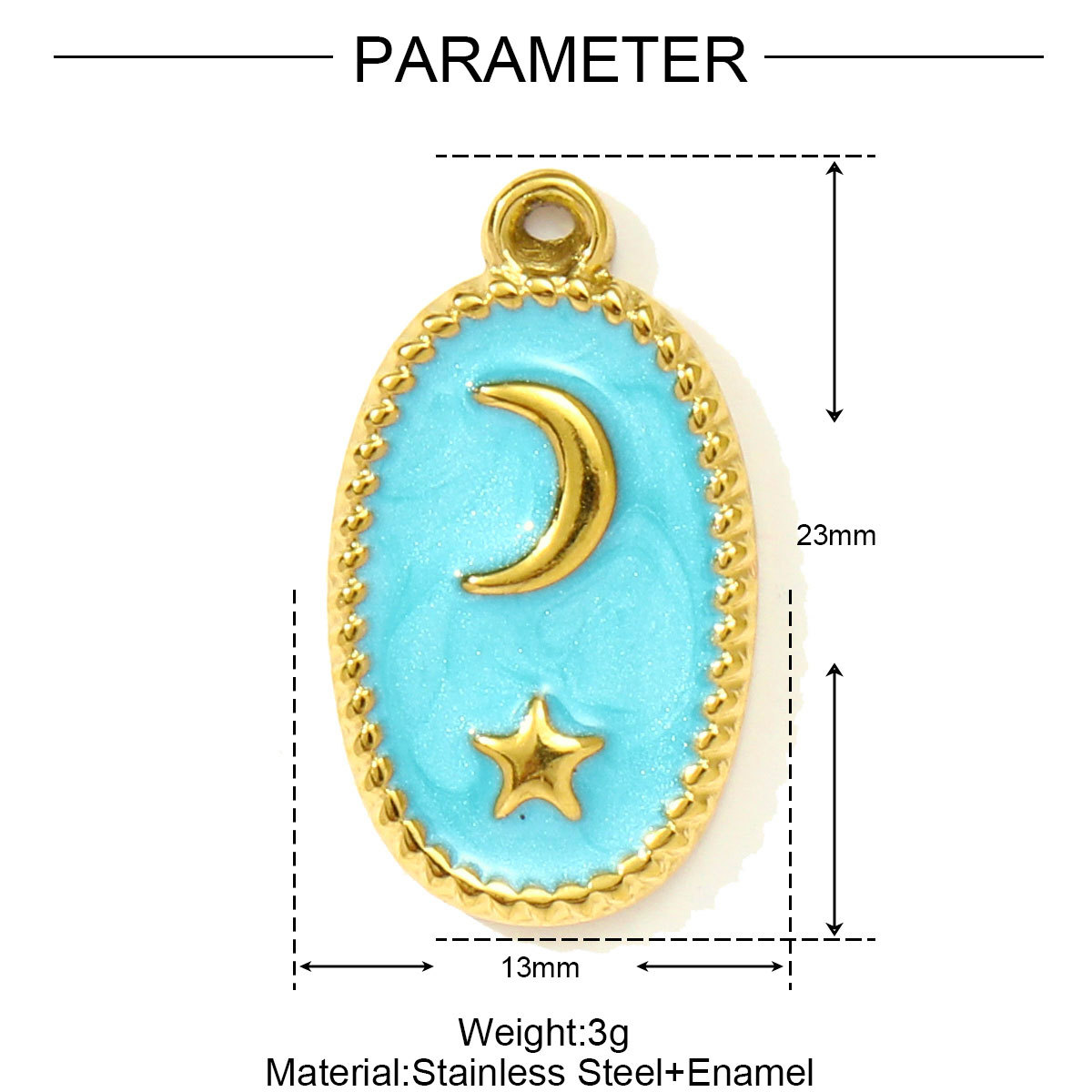 6pcs/pack  Wholesale Enamel Star Crescent Stainless Steel DIY Earring Charms Leaf Clover Necklace Pendants Woman Flower Jewelry