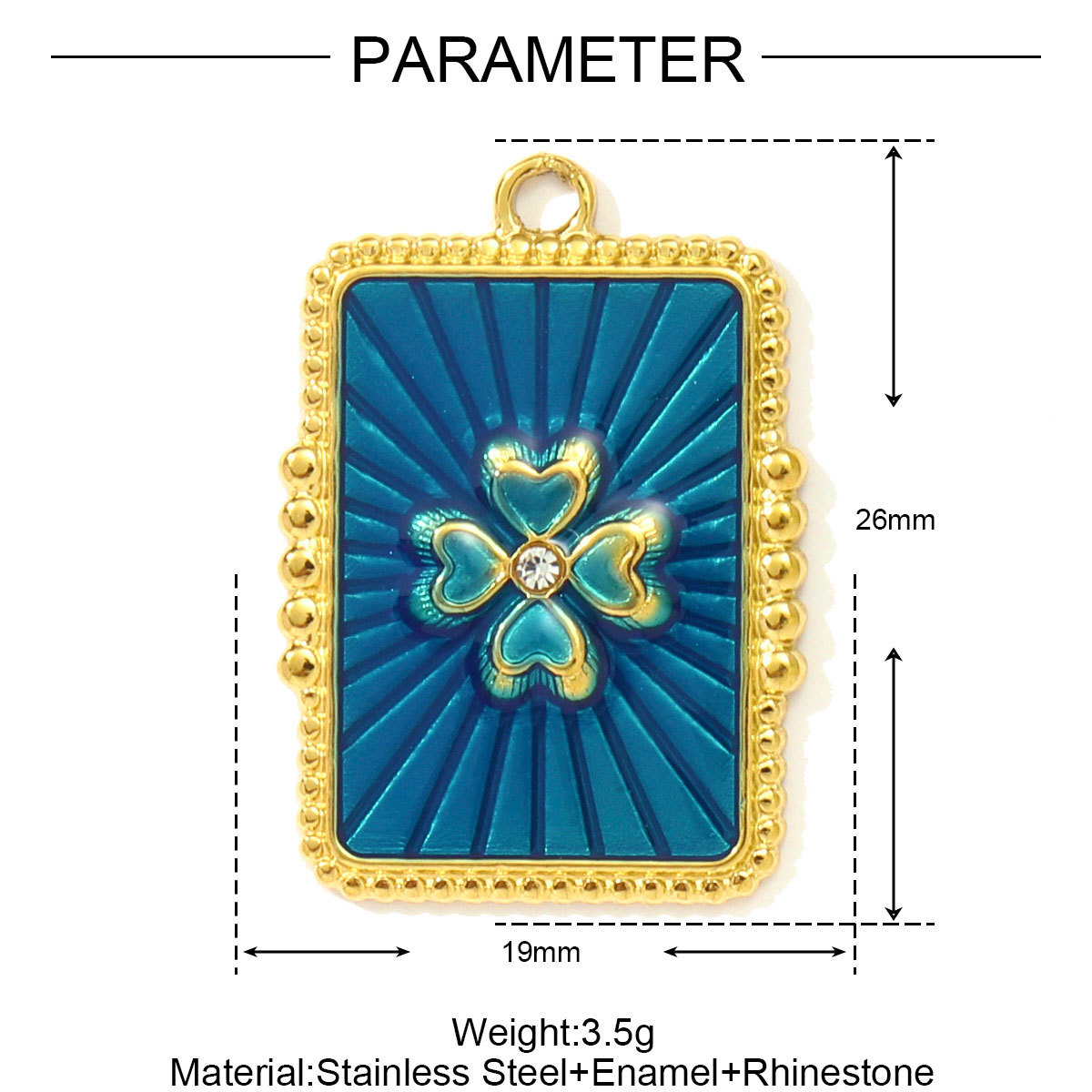 6pcs/pack  Wholesale Enamel Star Crescent Stainless Steel DIY Earring Charms Leaf Clover Necklace Pendants Woman Flower Jewelry