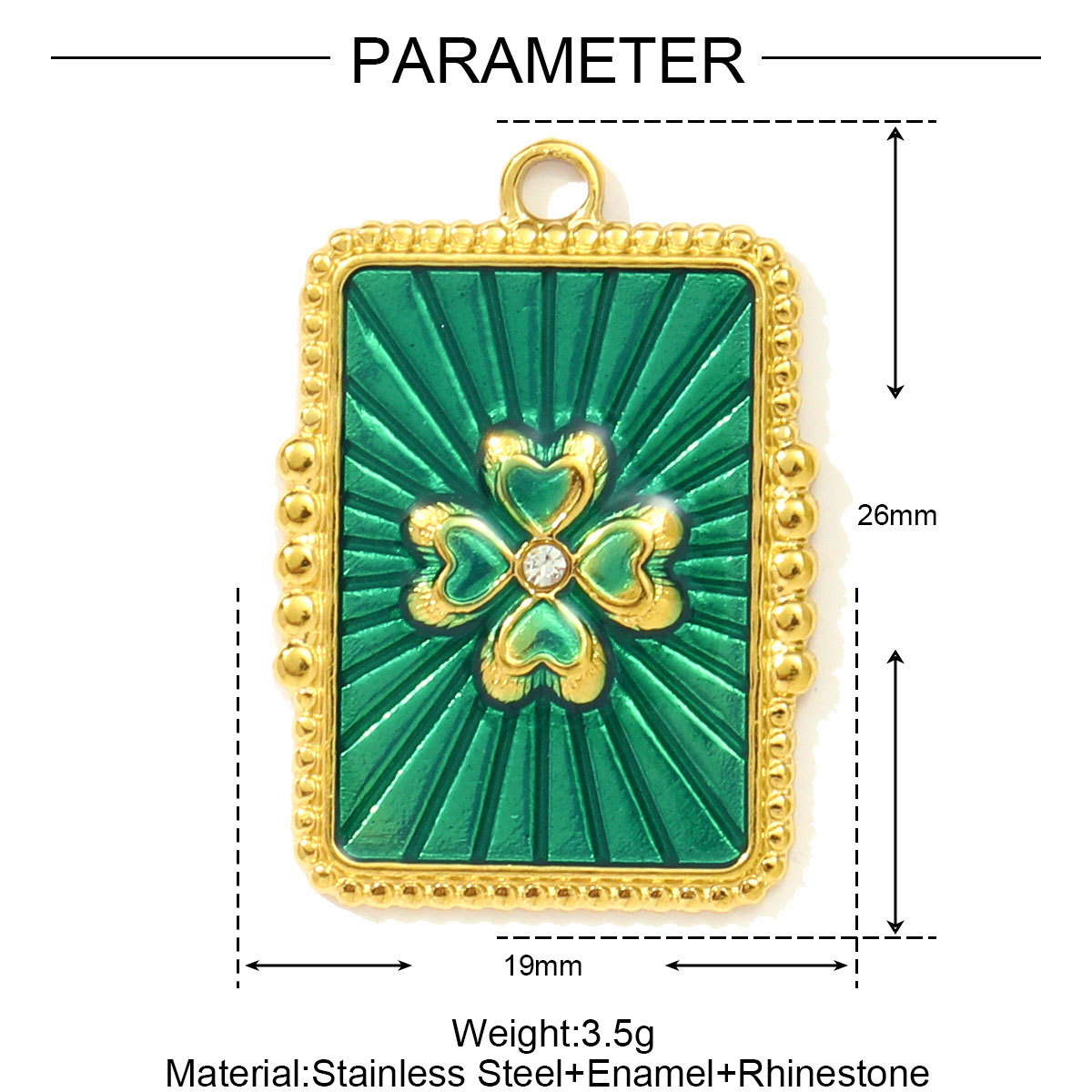 6pcs/pack  Wholesale Enamel Star Crescent Stainless Steel DIY Earring Charms Leaf Clover Necklace Pendants Woman Flower Jewelry