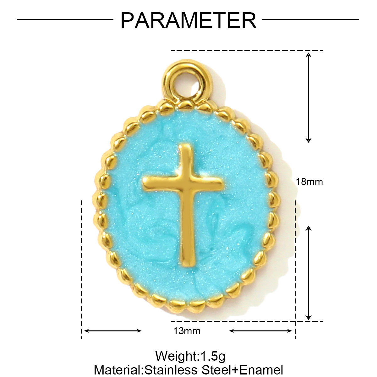 6pcs/pack Enamel Oval Cross Star Stainless Steel DIY Charms Butter Fruit Sun Necklace Pendants Woman Eye Heart Jewelry Wholesale
