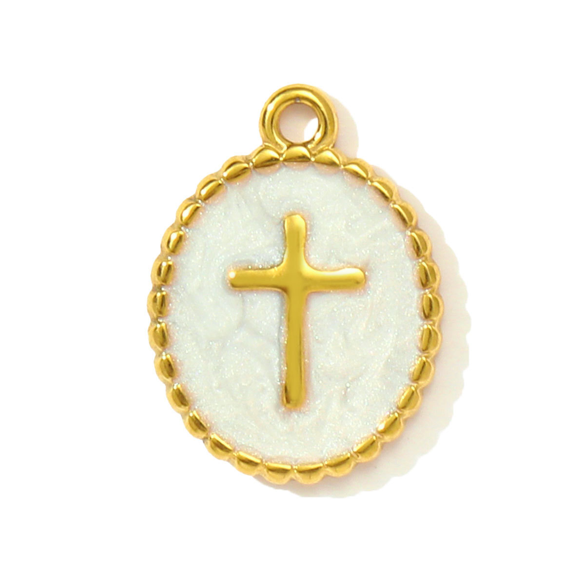 6pcs/pack Enamel Oval Cross Star Stainless Steel DIY Charms Butter Fruit Sun Necklace Pendants Woman Eye Heart Jewelry Wholesale