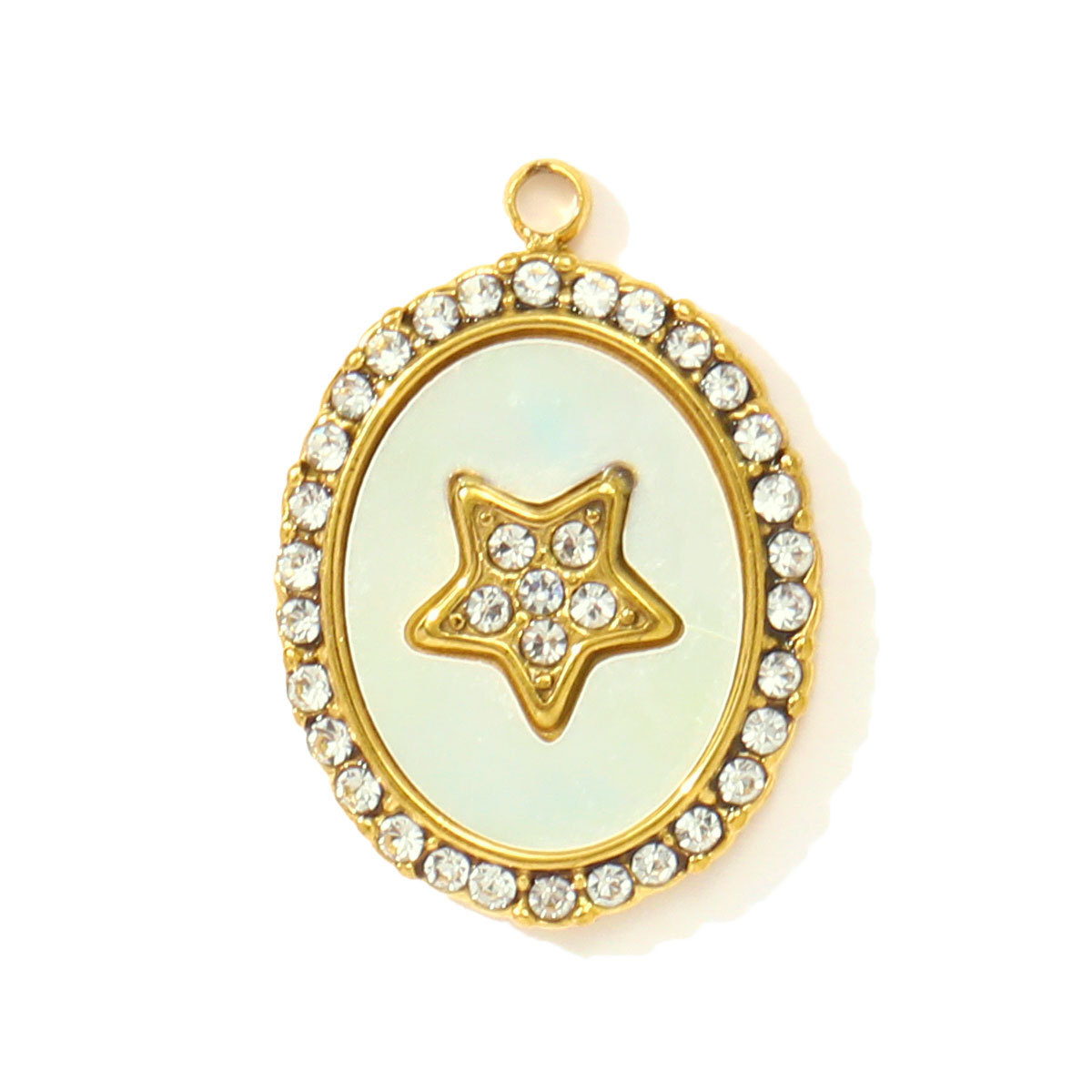 6pcs/pack Enamel Oval Cross Star Stainless Steel DIY Charms Butter Fruit Sun Necklace Pendants Woman Eye Heart Jewelry Wholesale