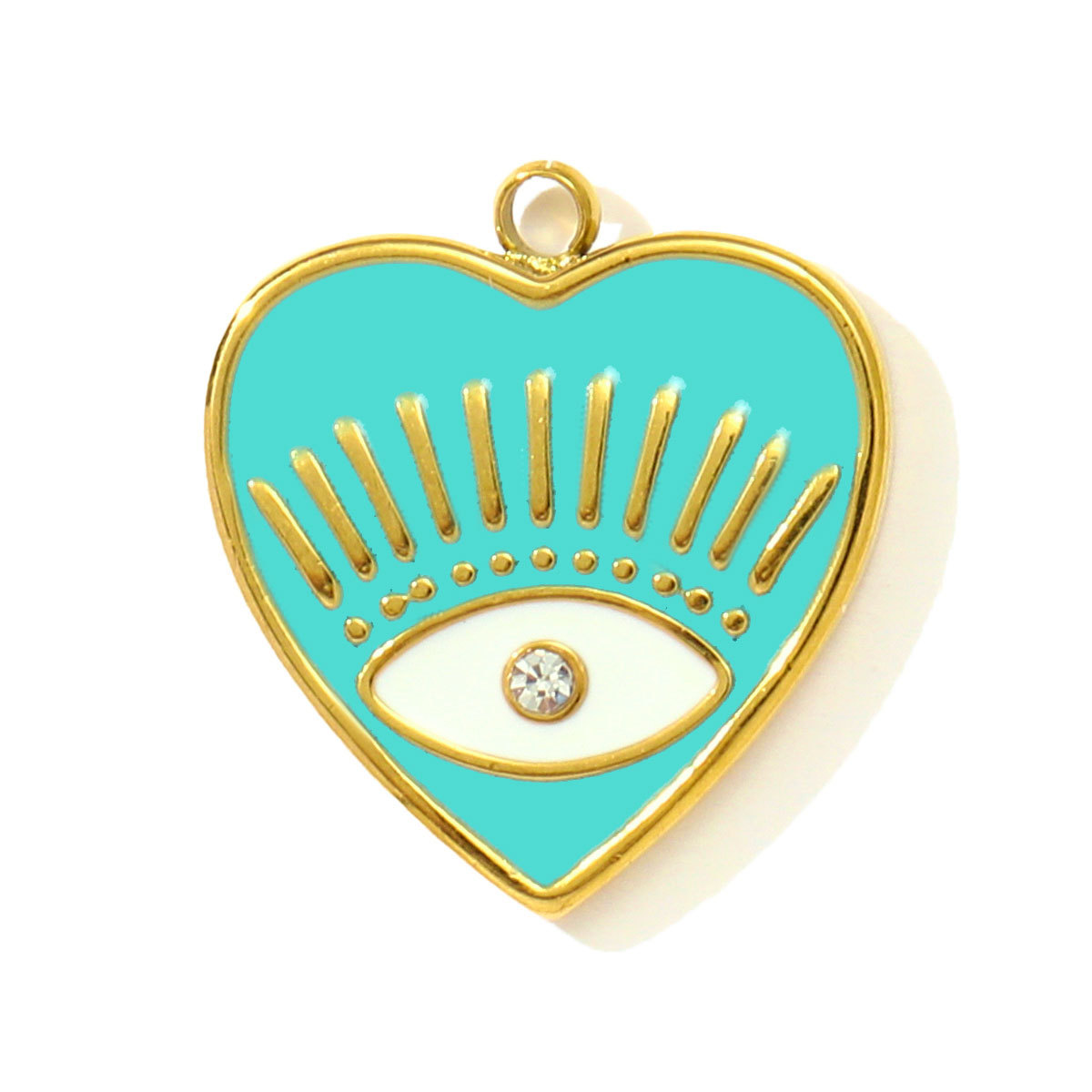 6pcs/pack Enamel Oval Cross Star Stainless Steel DIY Charms Butter Fruit Sun Necklace Pendants Woman Eye Heart Jewelry Wholesale