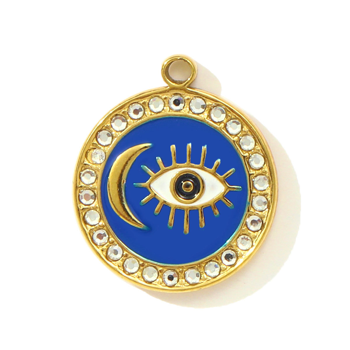 6pcs/pack Enamel Oval Cross Star Stainless Steel DIY Charms Butter Fruit Sun Necklace Pendants Woman Eye Heart Jewelry Wholesale