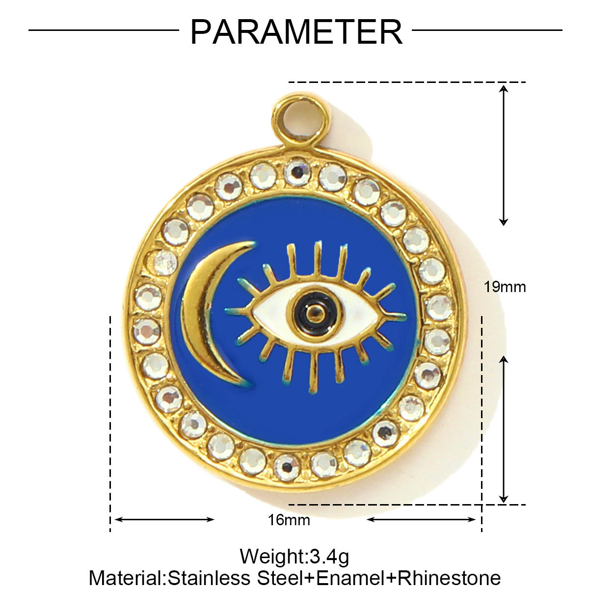 6pcs/pack Enamel Oval Cross Star Stainless Steel DIY Charms Butter Fruit Sun Necklace Pendants Woman Eye Heart Jewelry Wholesale