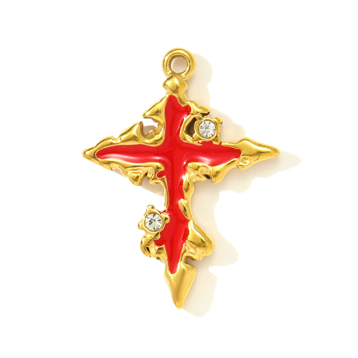 6pcs/pack Enamel Oval Cross Star Stainless Steel DIY Charms Butter Fruit Sun Necklace Pendants Woman Eye Heart Jewelry Wholesale
