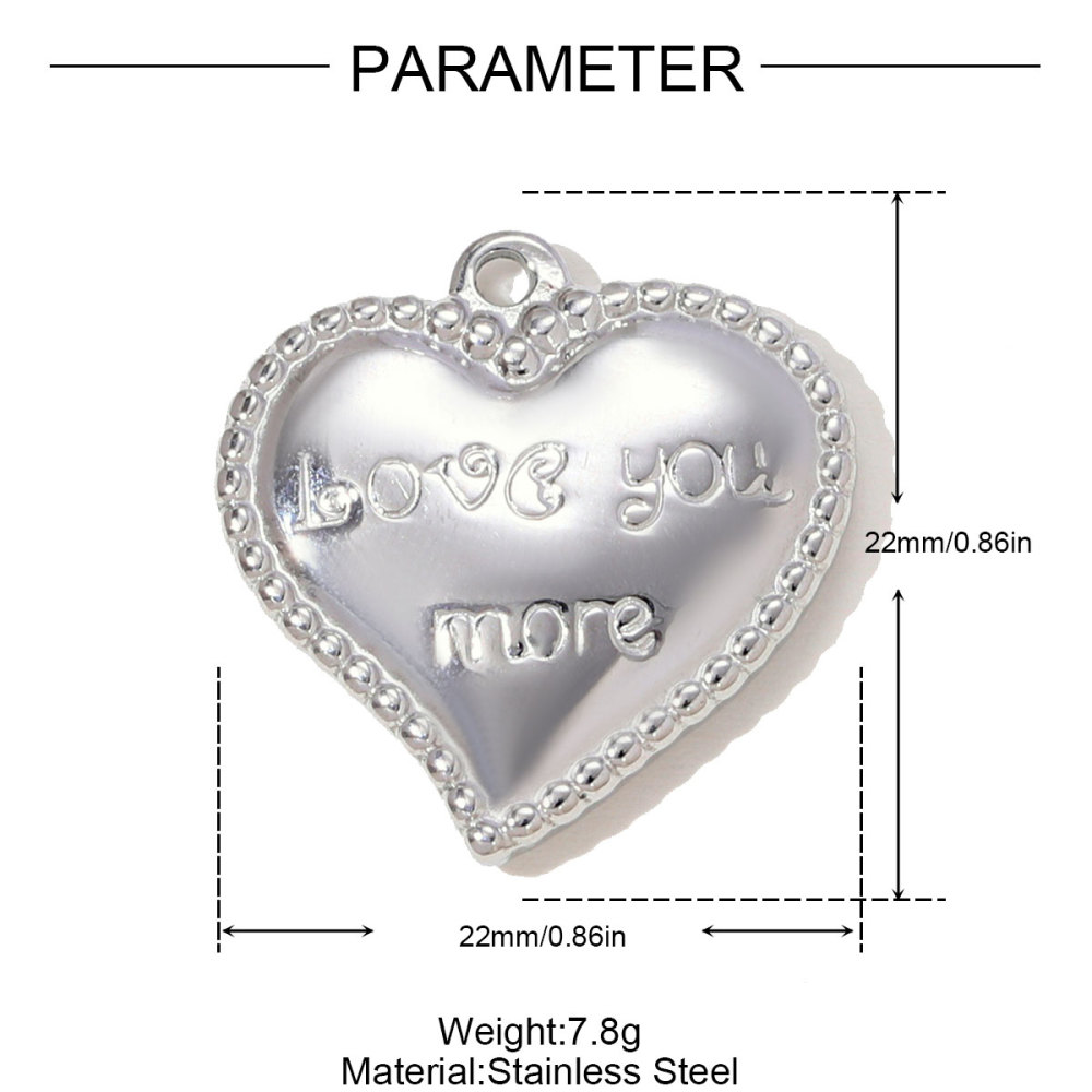 6pcs/pack Stainless Steel OK Gesture Hug Heart Necklace Pendant Love You More DIY Earring Charm Women Clover Jewelry Wholesale