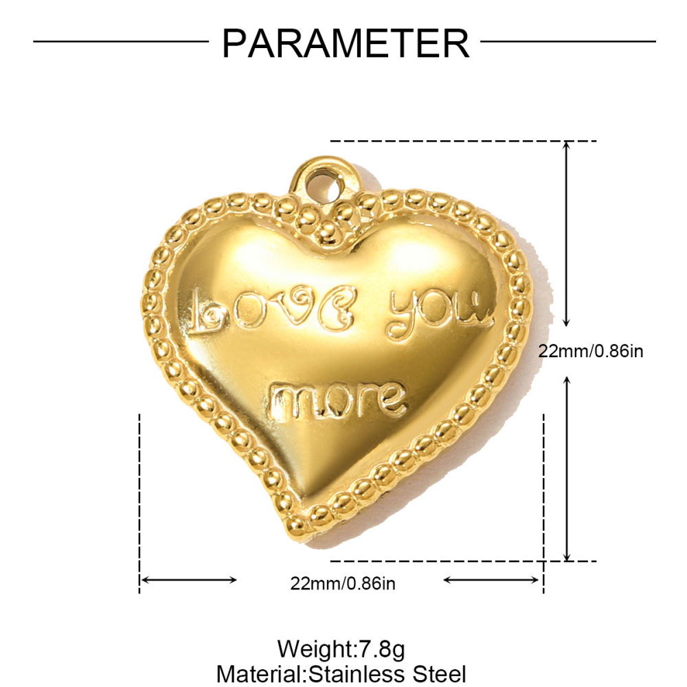 6pcs/pack Stainless Steel OK Gesture Hug Heart Necklace Pendant Love You More DIY Earring Charm Women Clover Jewelry Wholesale