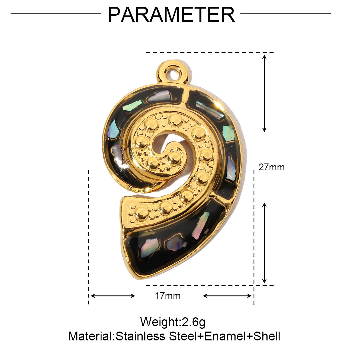 6pcs/pack Stainless Steel Enamel Abalone Shell Sea Turtle DIY Charm Women Spiral Seashell Necklace Pendant Ocean Theme Jewelry