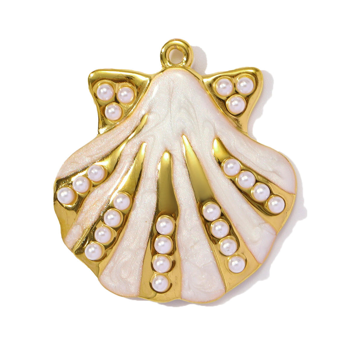 6pcs/pack Stainless Steel Enamel Abalone Shell Sea Turtle DIY Charm Women Spiral Seashell Necklace Pendant Ocean Theme Jewelry