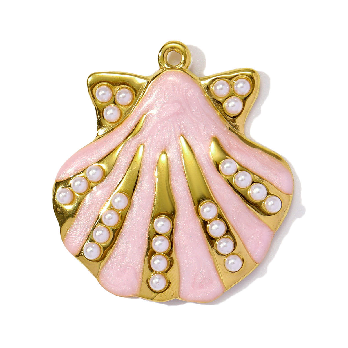 6pcs/pack Stainless Steel Enamel Abalone Shell Sea Turtle DIY Charm Women Spiral Seashell Necklace Pendant Ocean Theme Jewelry